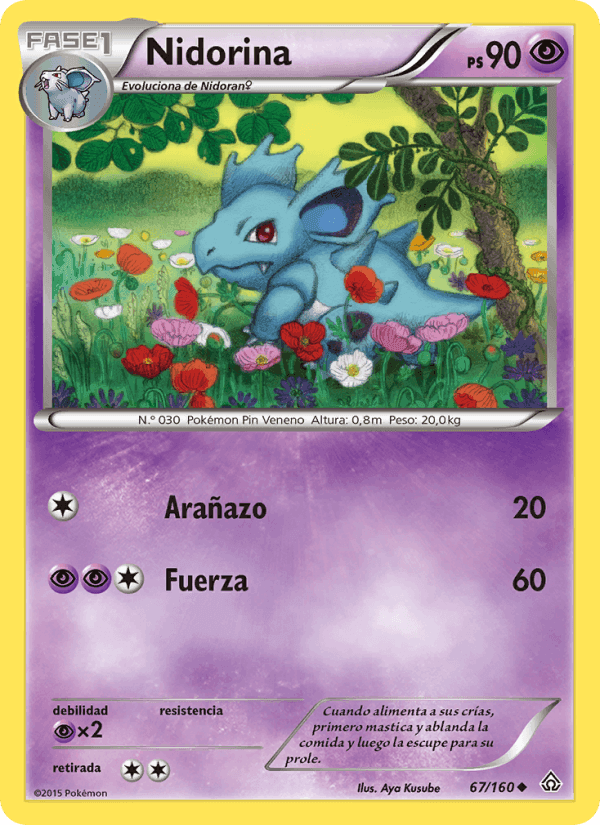 Nidorina, card 67 from Duelos Primigenios