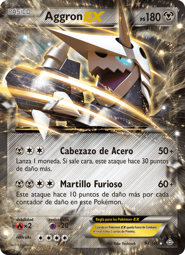 Aggron EX, card 93 from Duelos Primigenios