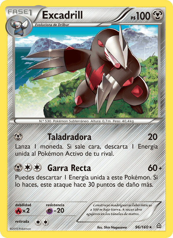 Excadrill, card 96 from Duelos Primigenios