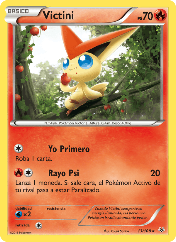Victini, carta 13 de Cielos Rugientes