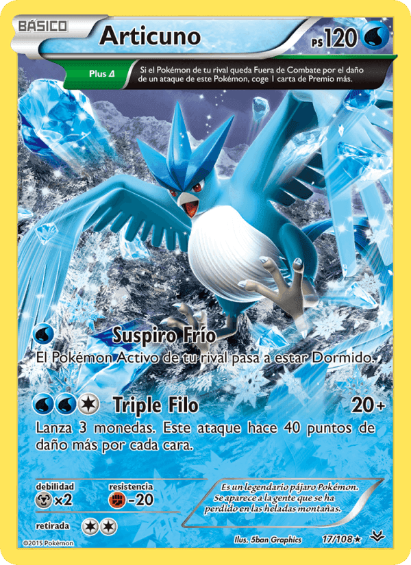 Articuno, carta 17 de Cielos Rugientes