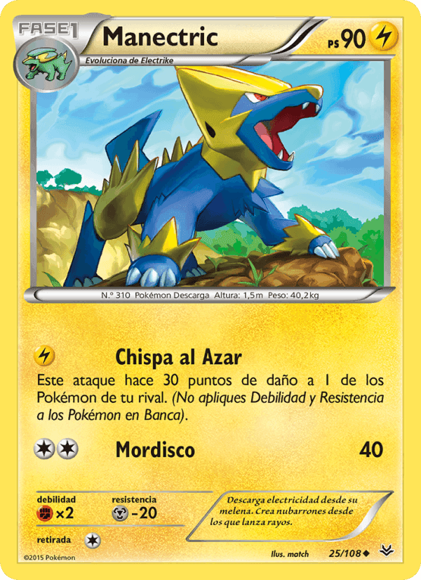 Manectric, carta 25 de Cielos Rugientes