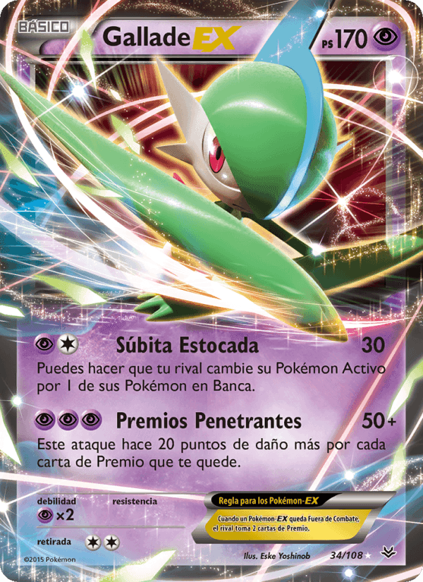 Gallade EX, card 34 from Cielos Rugientes