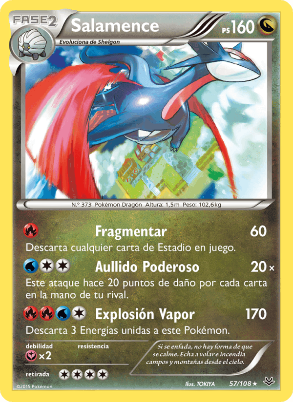 Salamence, carta 57 de Cielos Rugientes
