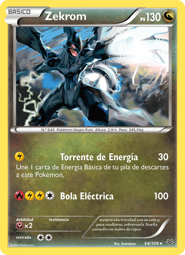 Zekrom, card 64 from Cielos Rugientes