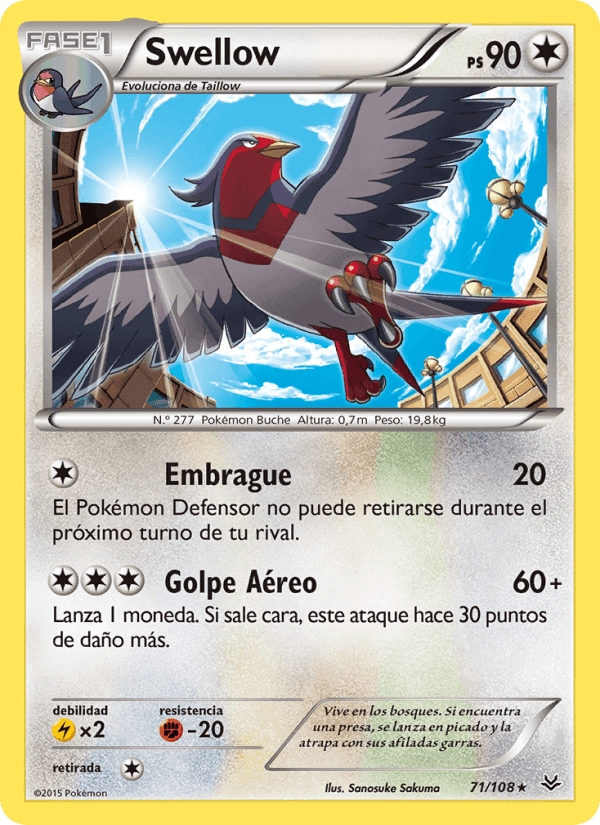 Swellow, carta 71 di Cielos Rugientes