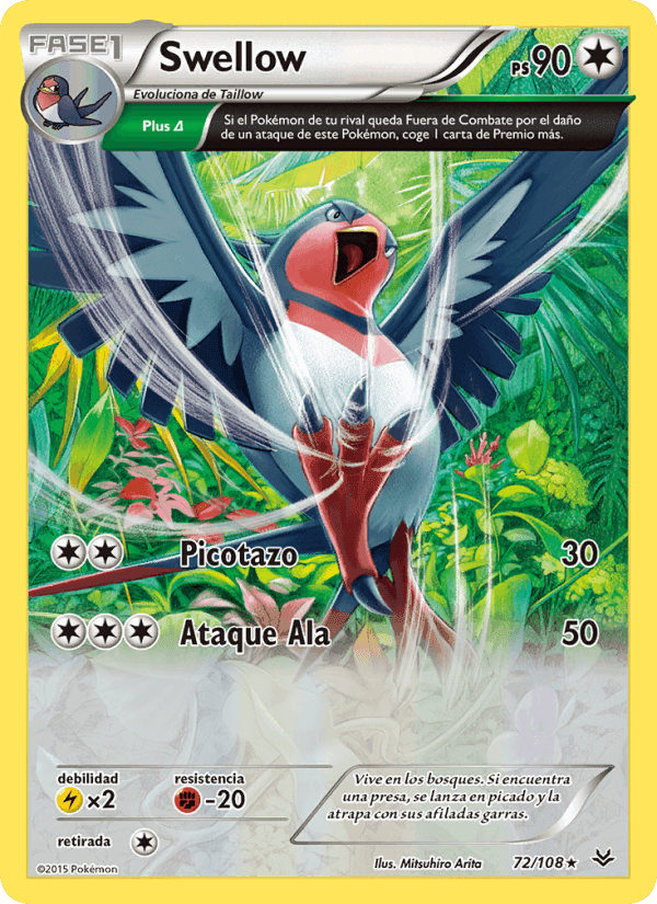 Swellow, carte 72 de Cielos Rugientes