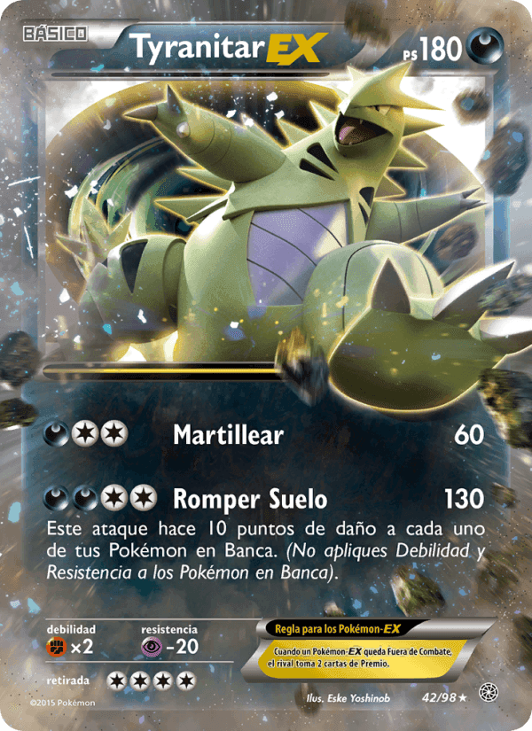 Tyranitar EX, carta 42 de Antiguos Orígenes