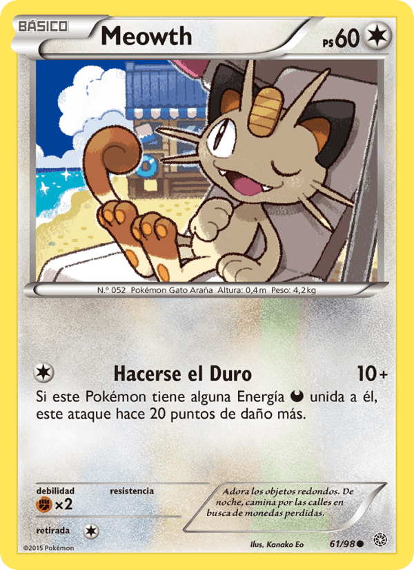 Meowth, carta 61 de Antiguos Orígenes