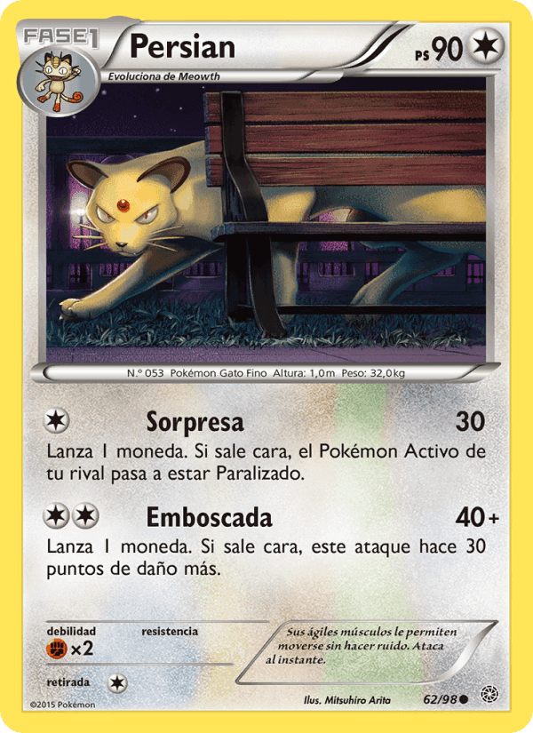 Persian, carta 62 di Antiguos Orígenes