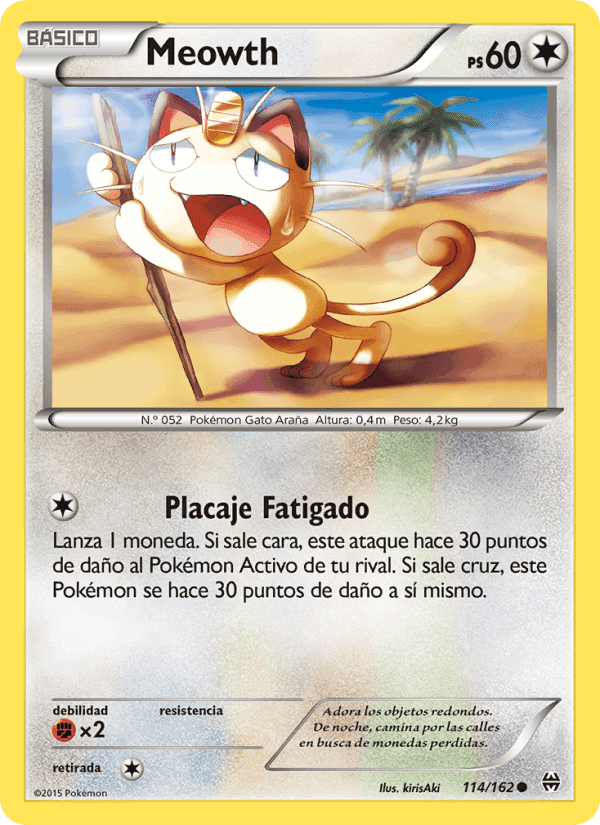 Meowth, carta 114 de Turbo Impulso