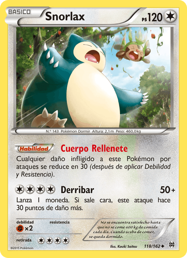 Snorlax, carta 118 de Turbo Impulso