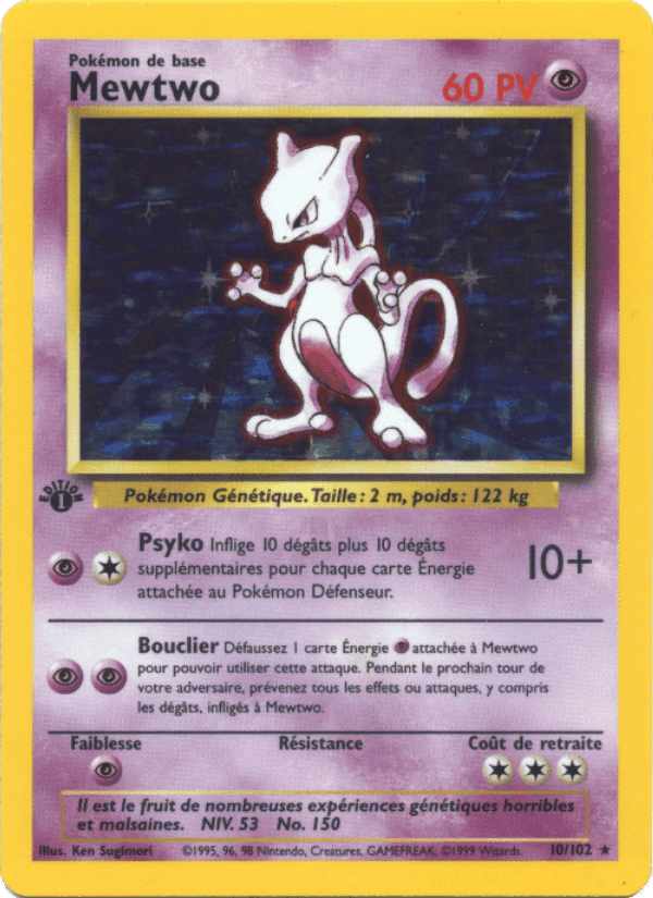 Mewtwo, carte 10 de Set de Base