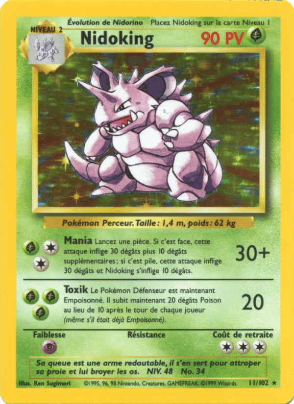 Nidoking, carte 11 de Set de Base