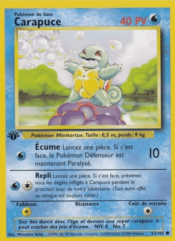 Carapuce, carte 63 de Set de Base