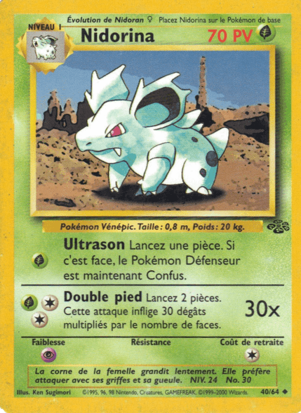 Nidorina, carte 40 de Jungle