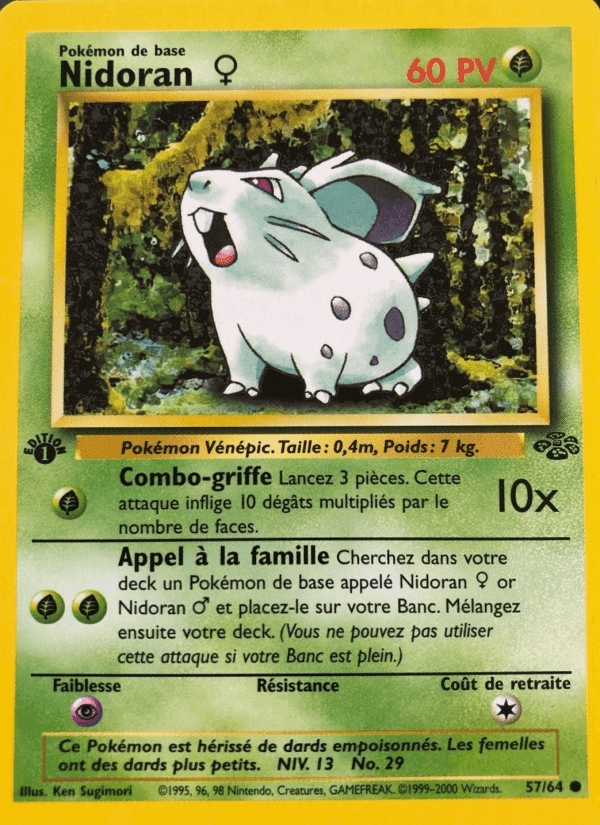 Nidoran ♀, carte 57 de Jungle