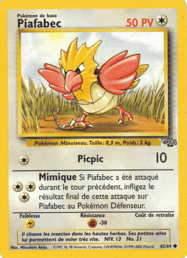 Piafabec, carte 62 de Jungle