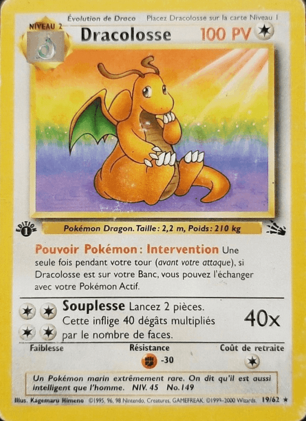 Dracolosse, carte 19 de Fossile