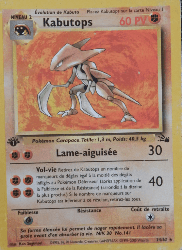 Kabutops, carte 24 de Fossile