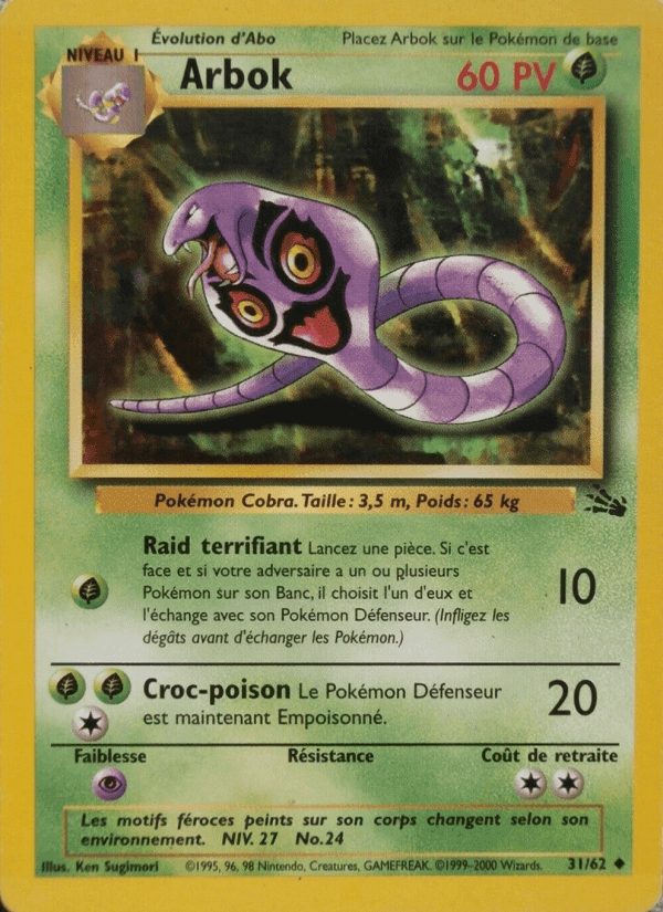 Arbok, carte 31 de Fossile