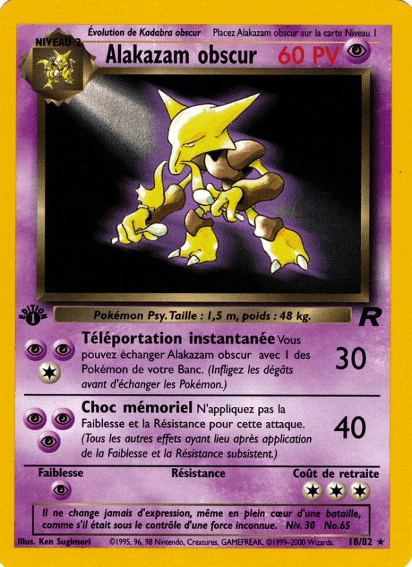 Alakazam obscur, carta 18 de Team Rocket