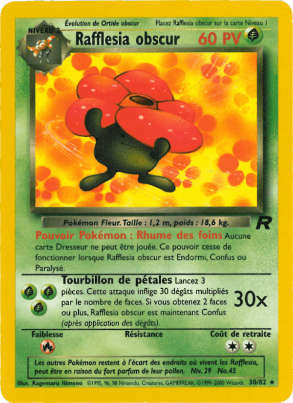 Rafflesia obscur, card 30 from Team Rocket