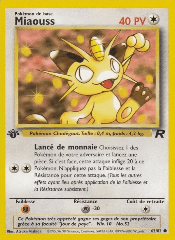 Miaouss, card 62 from Team Rocket