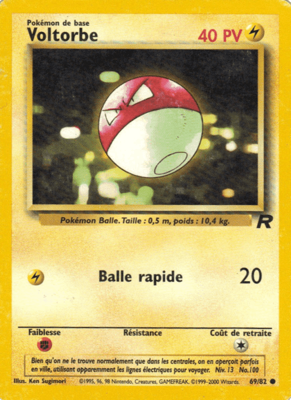 Voltorbe, card 69 from Team Rocket