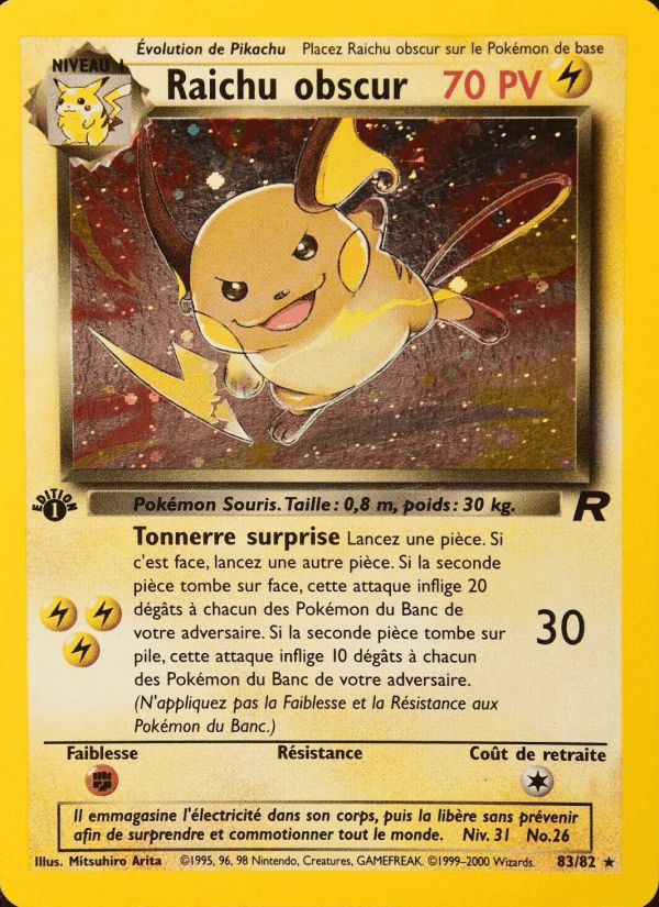 Raichu obscur, carta 83 de Team Rocket