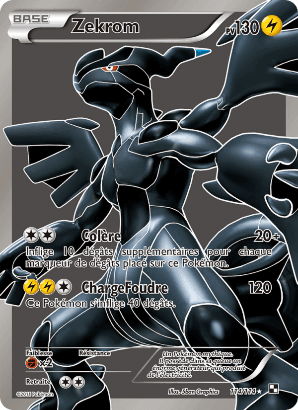 Zekrom, card 114 from Noir & Blanc