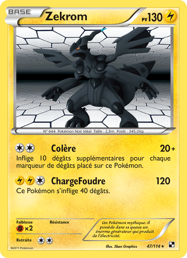 Zekrom, carte 47 de Noir & Blanc