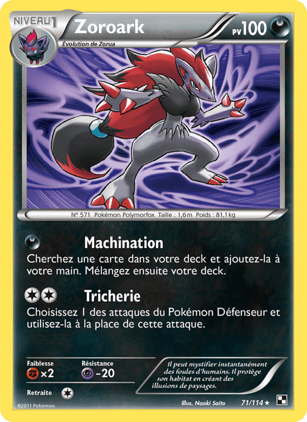 Zoroark, carte 71 de Noir & Blanc