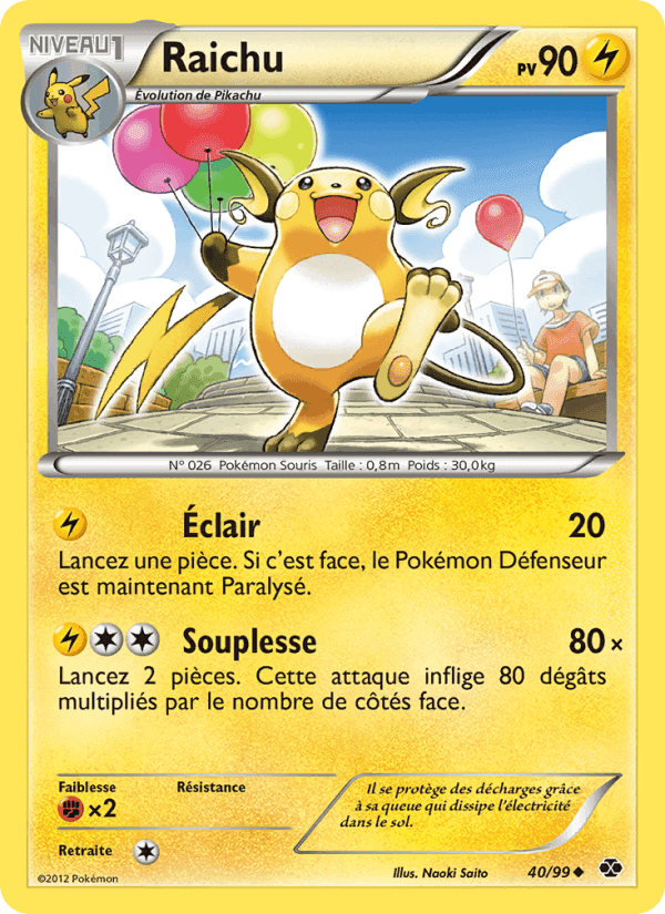 Raichu, carte 40 de Destinées Futures