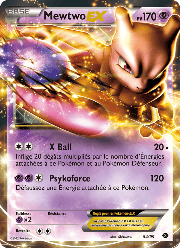 Mewtwo-EX, carta 54 de Destinées Futures