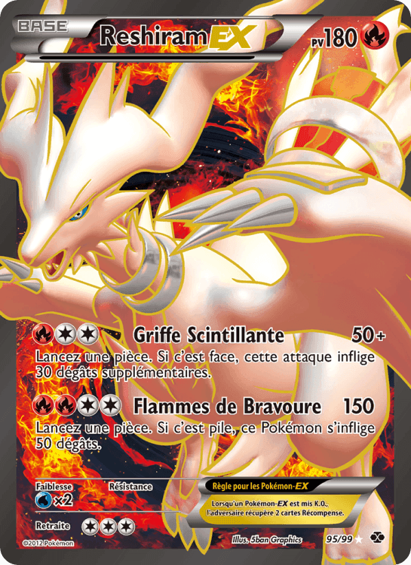 Reshiram-EX, carte 95 de Destinées Futures