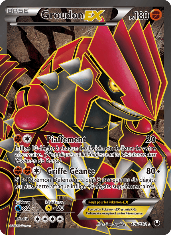 Groudon-EX, card 106 from Explorateurs Obscurs