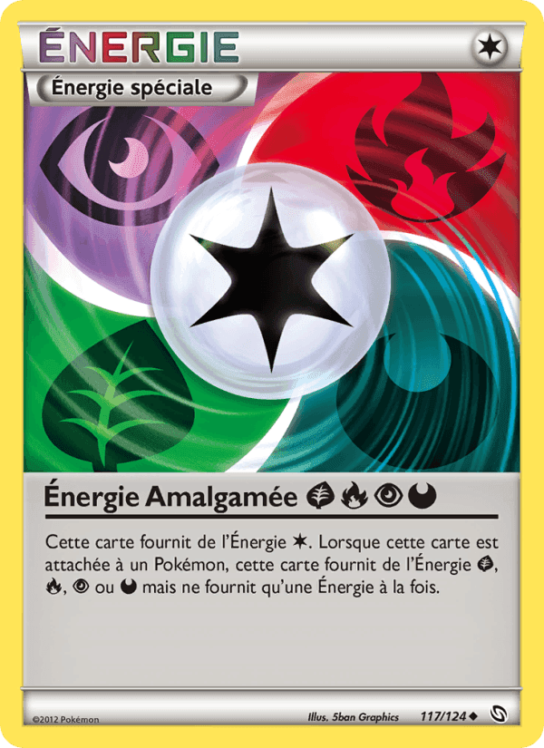 Énergie Amalgamée GrassFirePsychicDarkness, carte 117 de Dragons Éxaltés