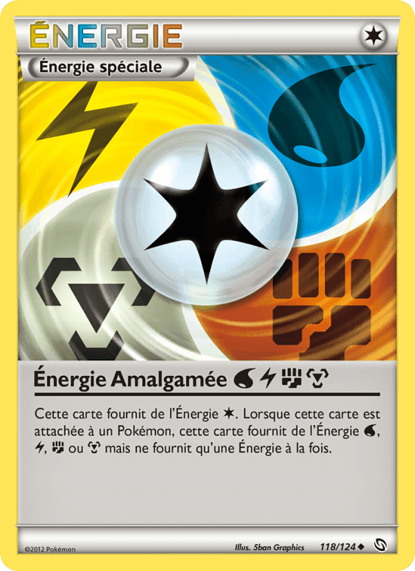 Énergie Amalgamée WaterLightningFightingMetal, card 118 from Dragons Éxaltés