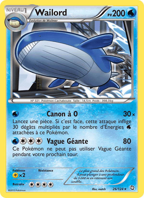 Wailord, carte 26 de Dragons Éxaltés