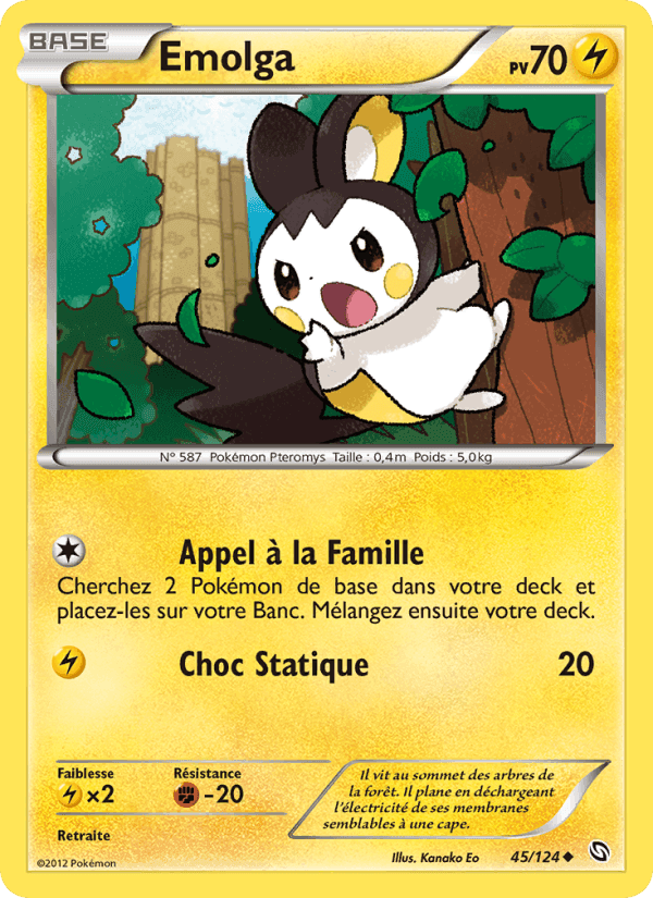 Emolga, carte 45 de Dragons Éxaltés