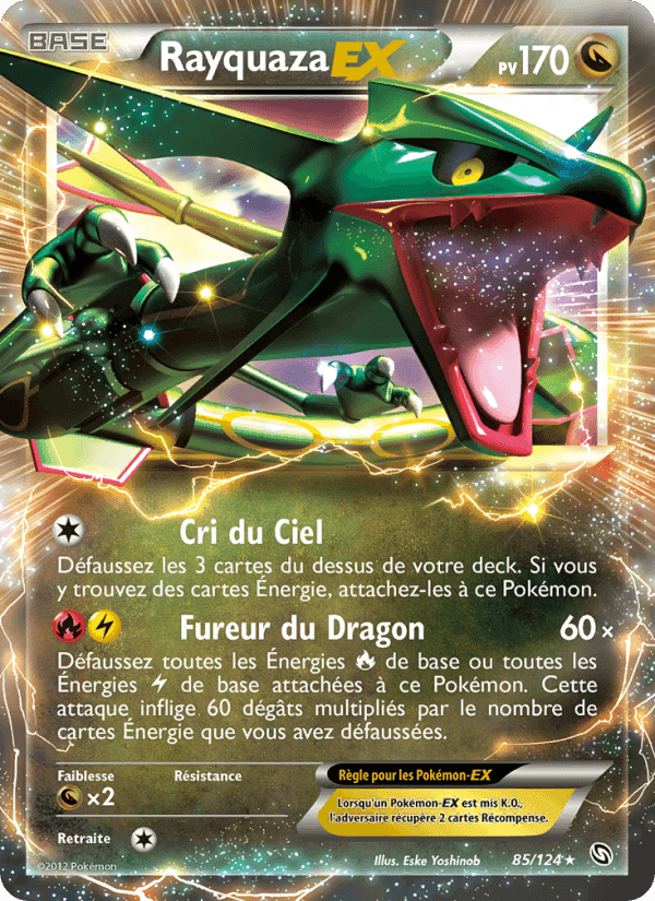 Rayquaza-EX, carte 85 de Dragons Éxaltés