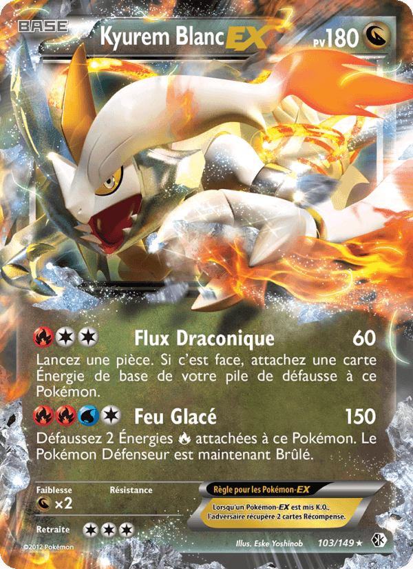 Kyurem Blanc EX, card 103 from Frontières Franchies
