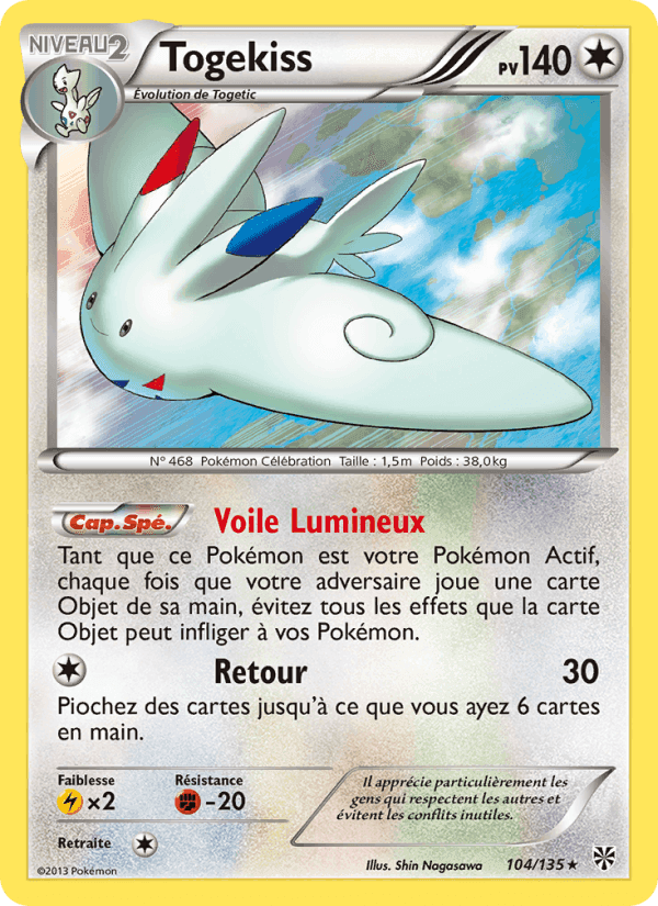 Togekiss, card 104 from Tempète Plasma