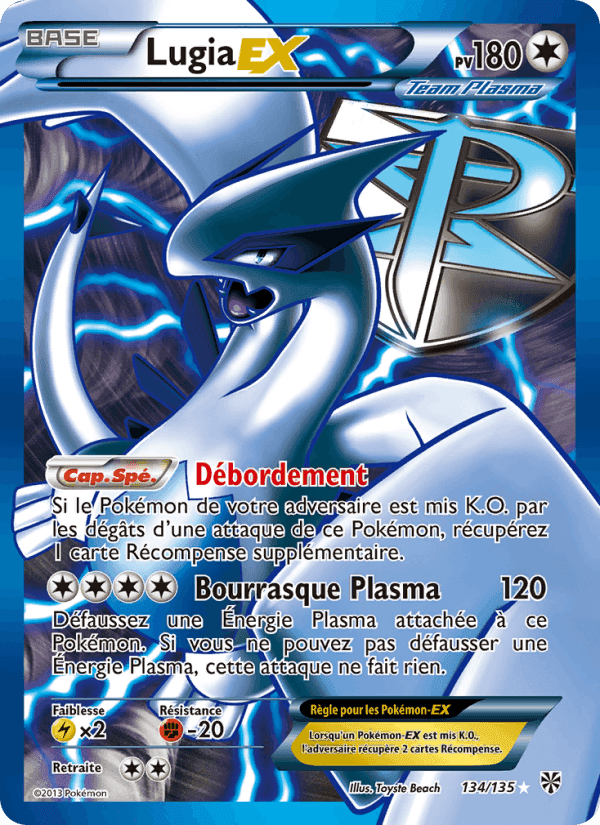 Lugia-EX, card 134 from Tempète Plasma