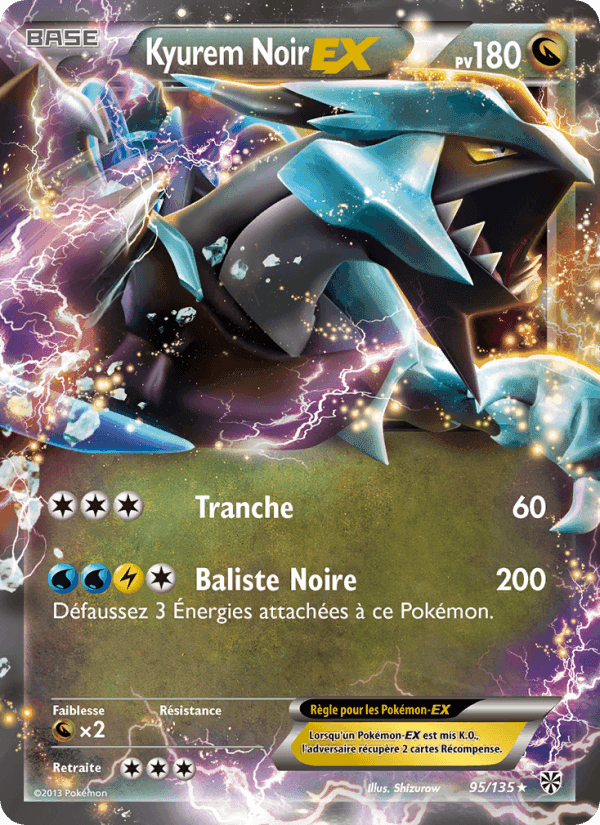 Kyurem Noir-EX, carte 95 de Tempète Plasma