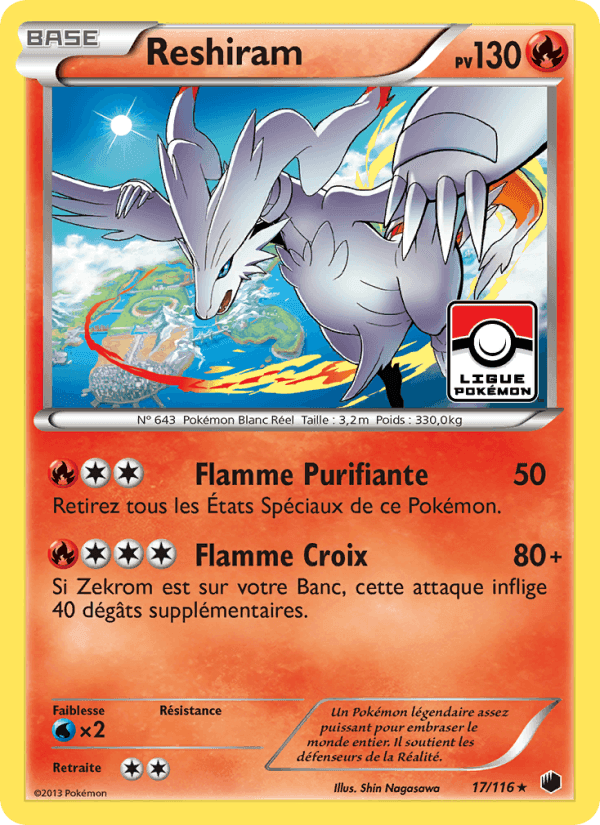 Reshiram, carte 17 de Glaciation Plasma