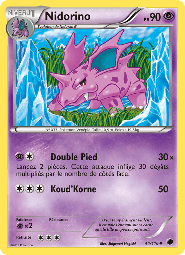 Nidorino, carte 44 de Glaciation Plasma