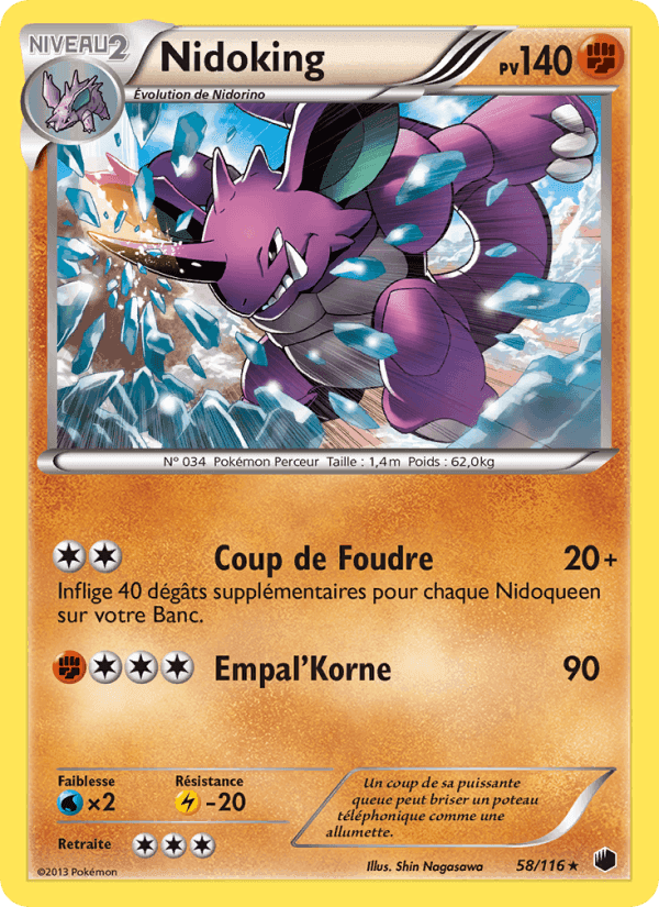 Nidoking, carte 58 de Glaciation Plasma