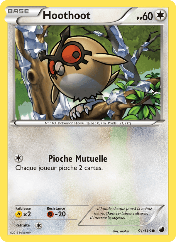 Hoothoot, card 91 from Glaciation Plasma